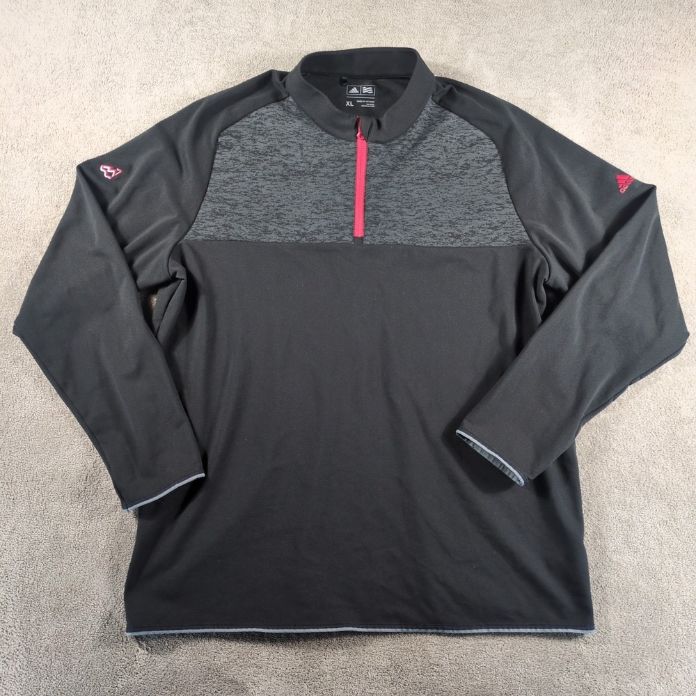 Adidas Jacket Mens XL Black Climacool Golf Athletic Training 1/4Zip Performance